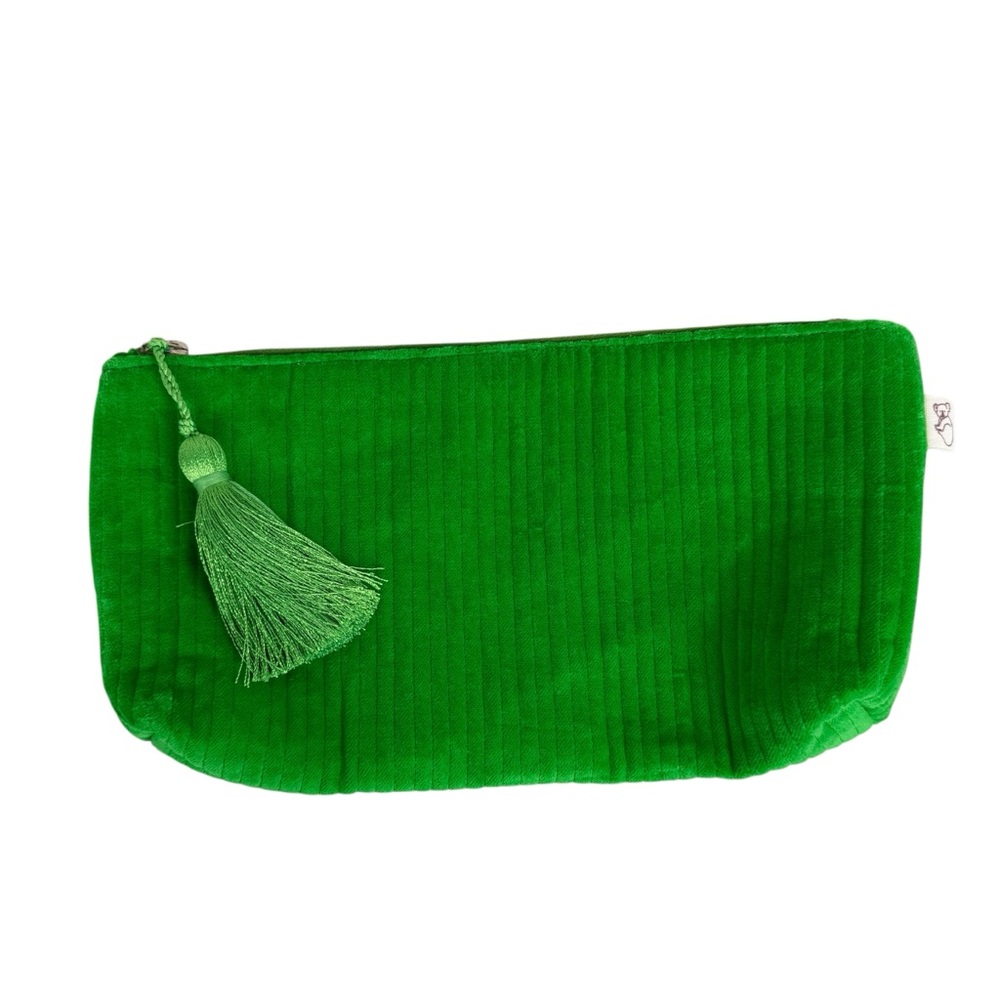 Quilted Koala Quilted‎ Velvet Hold Me Clutch Electric Green